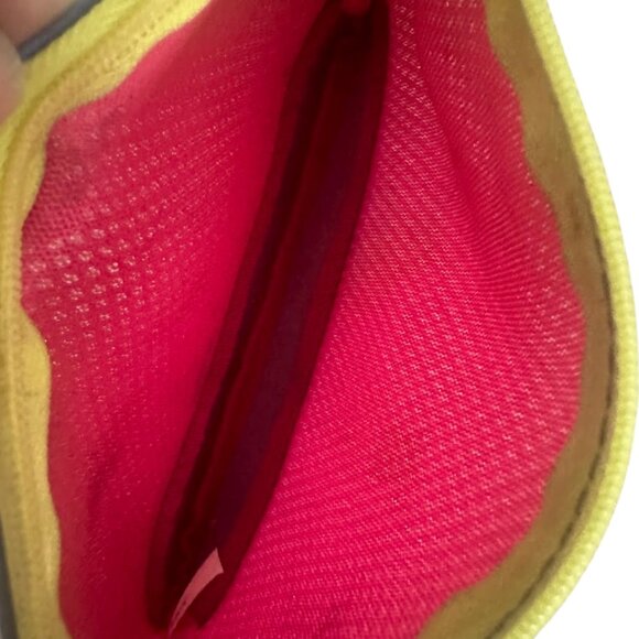 Ipsy Pink and Blue mesh Glam Bag with Yellow LOVE Zipper Pull - Picture 2 of 3